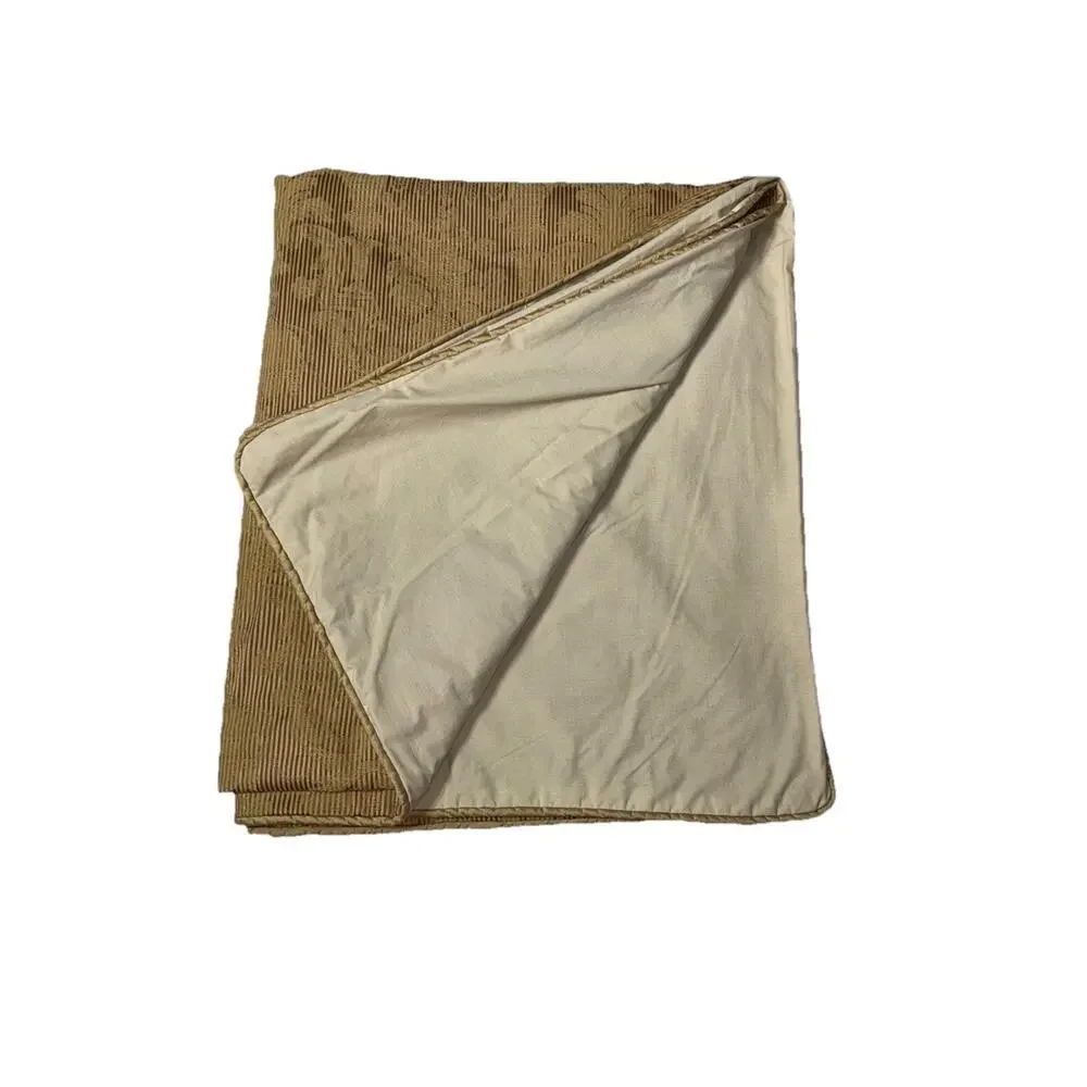 Custom Luxury Duvet Cover Full Size Damask Stripe Print Brown Gold Beige RARE